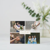 Carte Postale Mariage de script moderne photo Collage Merci (Debout devant)
