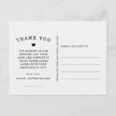 Carte Postale Mariage de script noir de photo moderne Faded Phot (Dos)