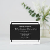 Carte postale Mariage de script noir et blanc (Debout devant)
