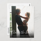 Carte Postale Mariage de script photo Modifier la date reportée (Devant / Derrière)