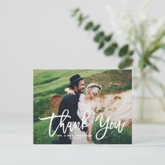 Carte postale Mariage de script romantique (Debout devant)