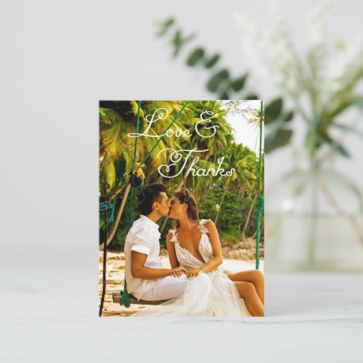 Carte postale Mariage de script romantique (Debout devant)