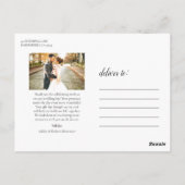 Carte postale Mariage de script romantique (Dos)
