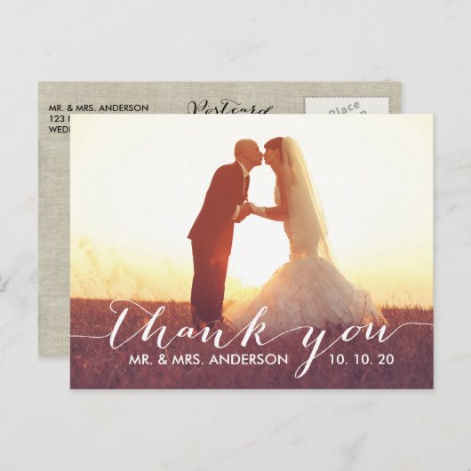 Carte postale Mariage de script simple (Devant / Derrière)