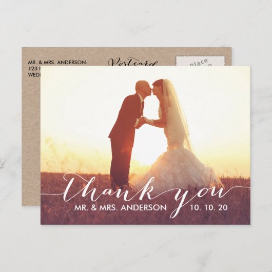 Carte postale Mariage de script simple (Devant / Derrière)