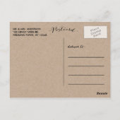 Carte postale Mariage de script simple (Dos)