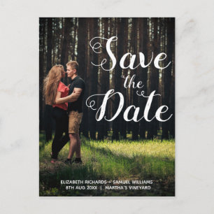 Carte Postale Mariage de superposition de script blanc photo per