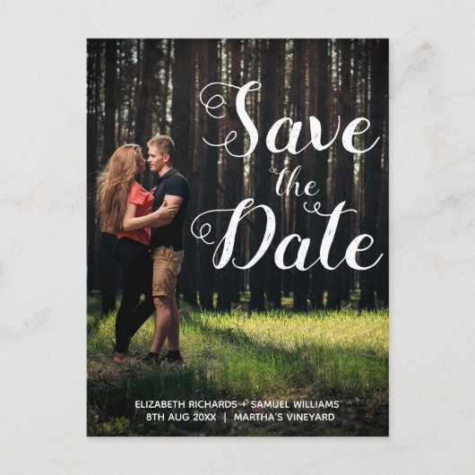 Carte Postale Mariage de superposition de script blanc photo per (Devant)