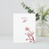 Carte Postale Mariage de table rouge cerisier en fleurs (Debout devant)