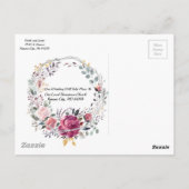 Carte Postale Mariage de tendance de trames florales argentées (Dos)