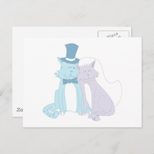 Carte Postale Mariage de thème Cat (Devant / Derrière)