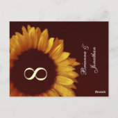 Carte Postale Mariage de tournesol or et chocolat Numéro de tabl (Dos)