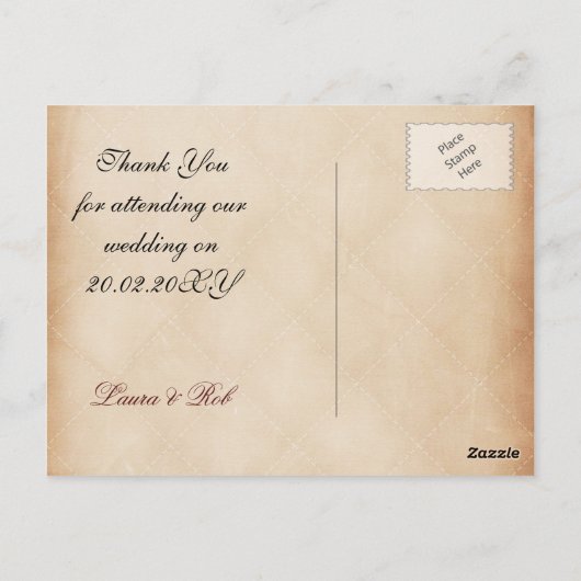 Carte Postale Mariage de tournesol rustique (Dos)