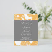 Carte Postale Mariage de tulipe florale gris-jaune moderne (Debout devant)