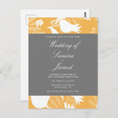 Carte Postale Mariage de tulipe florale gris-jaune moderne (Devant / Derrière)