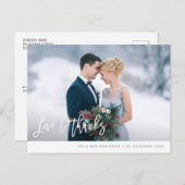 Carte Postale mariage de typographie de brosse moderne (Devant / Derrière)