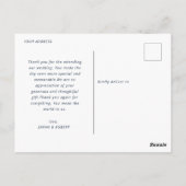 Carte Postale mariage de vacances en script rouge faire-part (Dos)