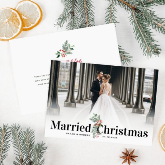 Carte Postale mariage de vacances simple et moderne faire-part