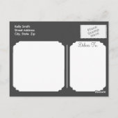 Carte Postale Mariage de vache noir, blanc et rose (Dos)