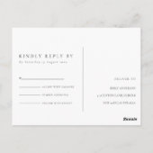 CARTE POSTALE MARIAGE D'EAU EN FOLIAGE VERT OR RSVP (Dos)