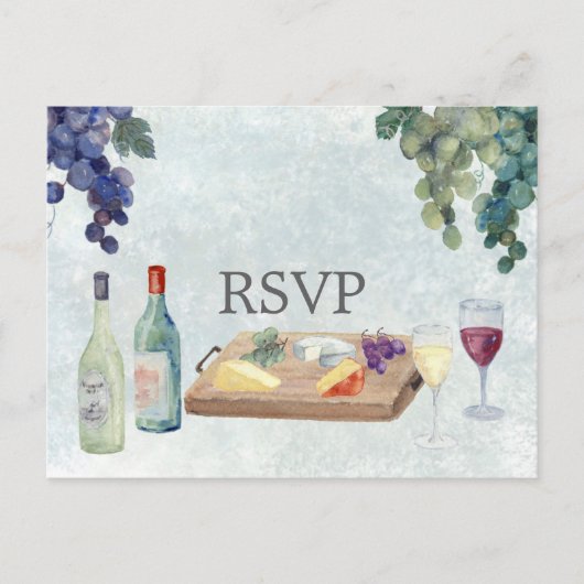 Carte Postale Mariage dégustation de vin RSVP (Devant)