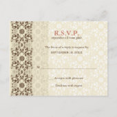 Carte postale Mariage Dentelle Damask Swirls (Dos)
