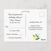 Carte Postale Mariage des citrons et verdure à l'aquarelle RSVP (Dos)