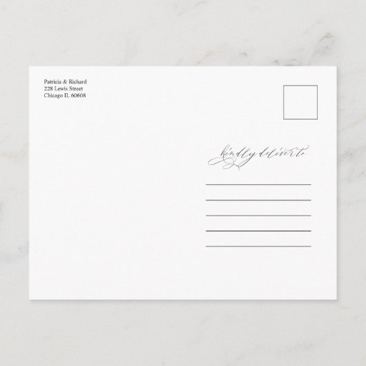 Carte Postale Mariage Design Moderne Enregistrer La Date Non Pho (Dos)
