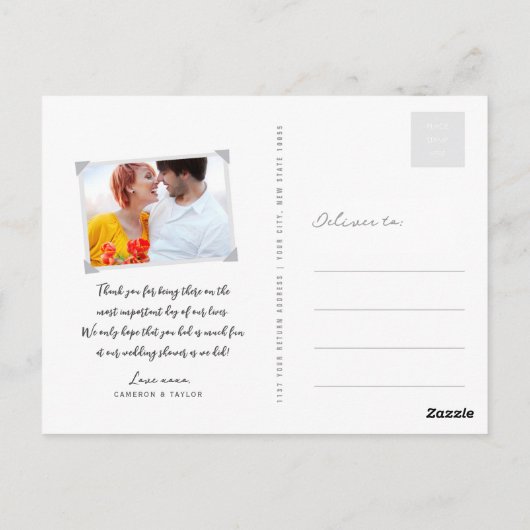 Carte Postale Mariage D'Été Oiseaux De Couleur Whimsical Et Tour (Dos)