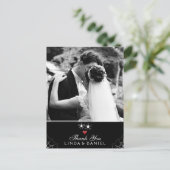 Carte Postale Mariage d'Halloween Spider Merci gothique Photo (Debout devant)