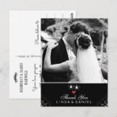 Carte Postale Mariage d'Halloween Spider Merci gothique Photo (Devant / Derrière)