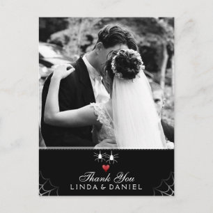 Carte Postale Mariage d'Halloween Spider Merci gothique Photo
