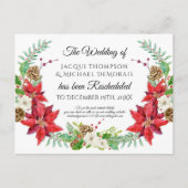 Carte Postale Mariage d'hiver de Noël reporté Reprogrammé (Devant)