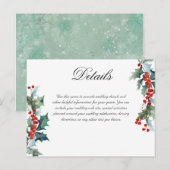 Carte Postale Mariage d'hiver Holly Berry Détails (Devant / Derrière)