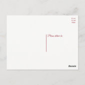 Carte Postale Mariage d'hiver Merci Noël Cerf Floral (Dos)