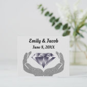 Carte Postale Mariage Diamants Entrelacés (Debout devant)