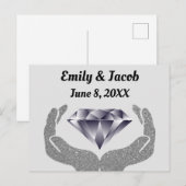 Carte Postale Mariage Diamants Entrelacés (Devant / Derrière)