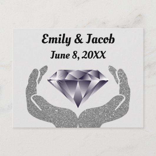 Carte Postale Mariage Diamants Entrelacés (Devant)