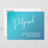 Carte Postale Mariage différé d'Ombre Turquoise Aqua (Devant / Derrière)