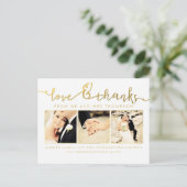 Carte Postale Mariage d'or blanc Love & Merci Script photo (Debout devant)