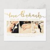 Carte Postale Mariage d'or blanc Love & Merci Script photo (Devant)