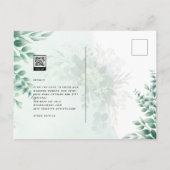 Carte Postale Mariage d'or vert Eucalyptus Feuille QR CODE (Dos)