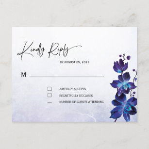 Carte Postale Mariage d'orchidée bleue