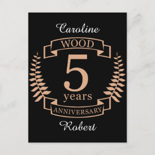 Carte Postale Mariage du bois 5 ans