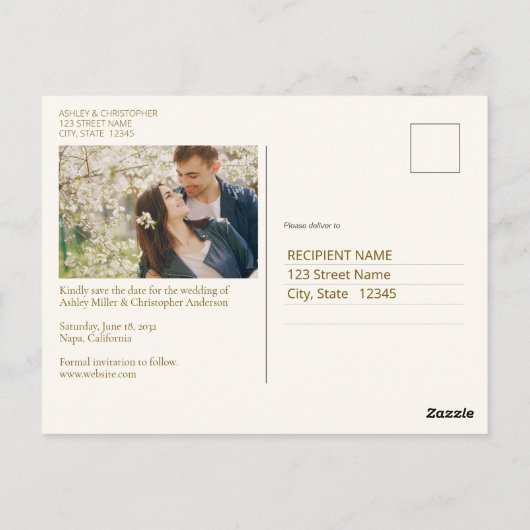 Carte Postale Mariage du Fleur sauvage de printemps Lavender Enr (Dos)