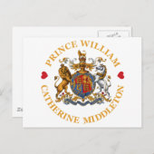 Carte Postale Mariage du prince William et de Catherine Middleto (Devant / Derrière)