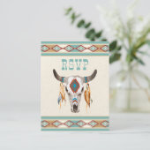 Carte Postale Mariage du ranch tribal boho du sud-ouest RSVP (Debout devant)