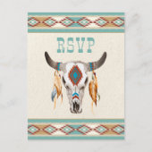 Carte Postale Mariage du ranch tribal boho du sud-ouest RSVP (Devant)