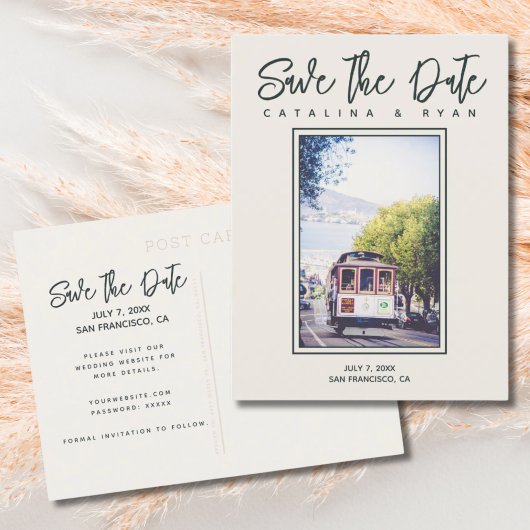 Carte Postale Mariage du trolley à San Francisco Enregistrer la 