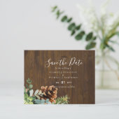 Carte Postale Mariage Dusty Blue Eucalyptus Budget (Debout devant)